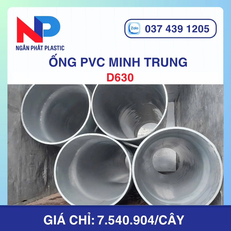 Ống Nhựa UPVC D630 Minh Trung Bơm Cát